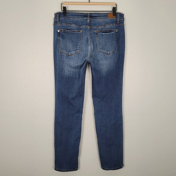Judy Blue Straight Fit Jeans Stretch Denim Mid Rise Medium Wash Blue Size 31 - Picture 4 of 14